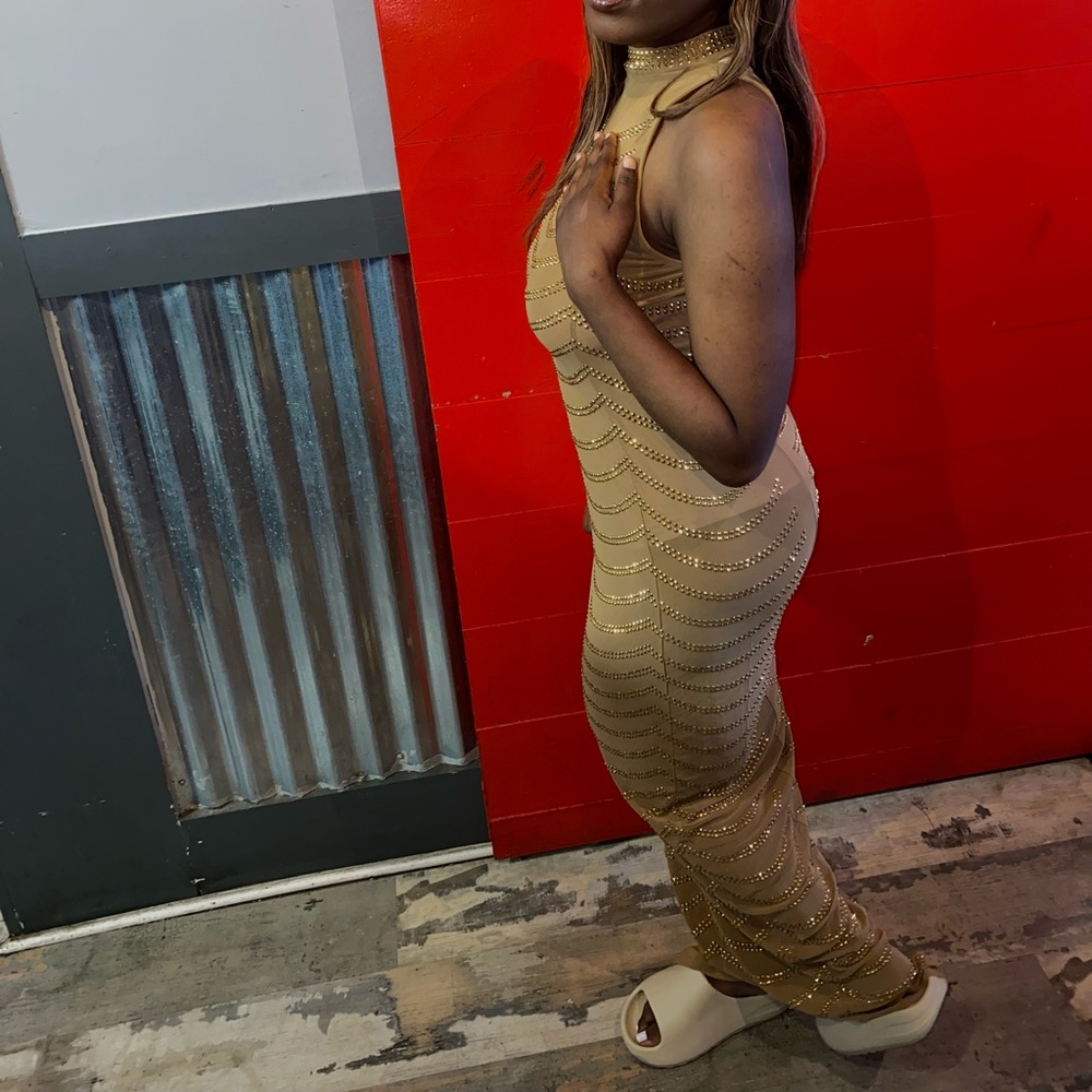 Gold tanish maxi dress